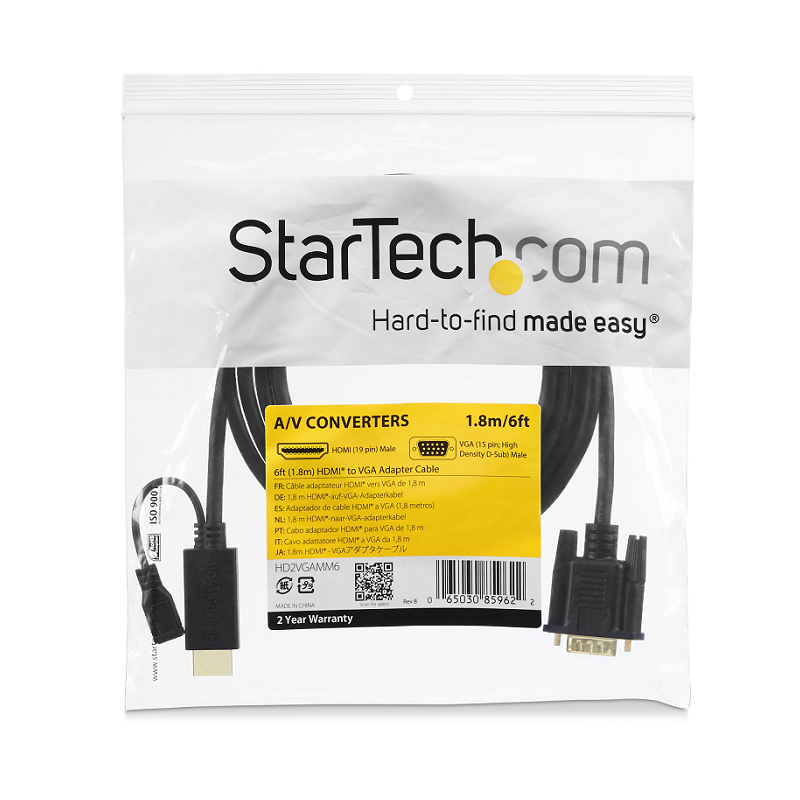 StarTech HD2VGAMM10 10 ft HDMI to VGA Active Converter Cable